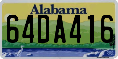 AL license plate 64DA416