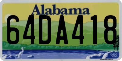 AL license plate 64DA418
