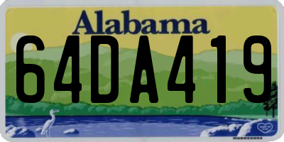 AL license plate 64DA419