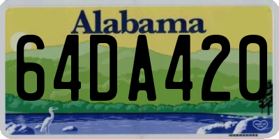 AL license plate 64DA420