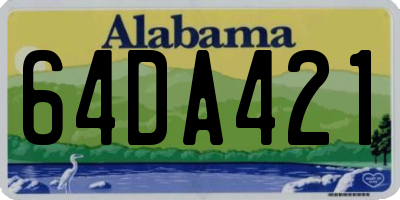 AL license plate 64DA421