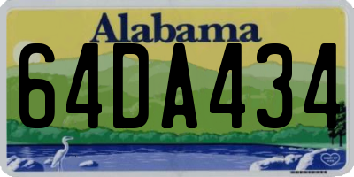 AL license plate 64DA434