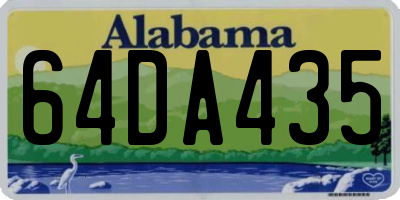 AL license plate 64DA435