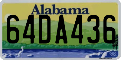 AL license plate 64DA436