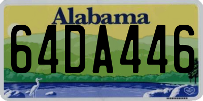 AL license plate 64DA446