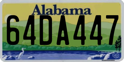 AL license plate 64DA447