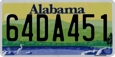 AL license plate 64DA451