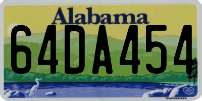 AL license plate 64DA454