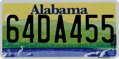 AL license plate 64DA455