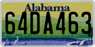 AL license plate 64DA463