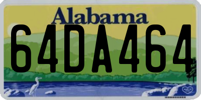 AL license plate 64DA464
