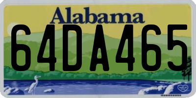 AL license plate 64DA465