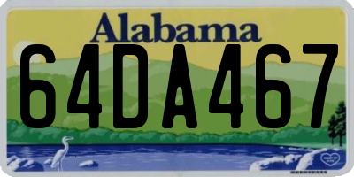 AL license plate 64DA467