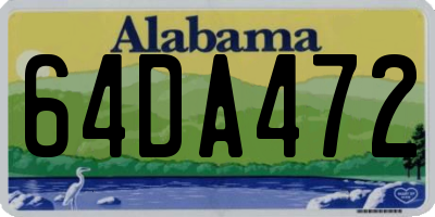 AL license plate 64DA472