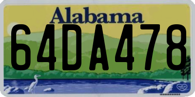 AL license plate 64DA478