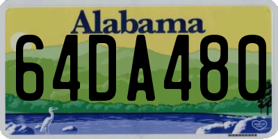 AL license plate 64DA480