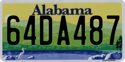 AL license plate 64DA487