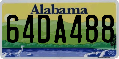 AL license plate 64DA488
