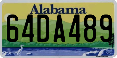 AL license plate 64DA489
