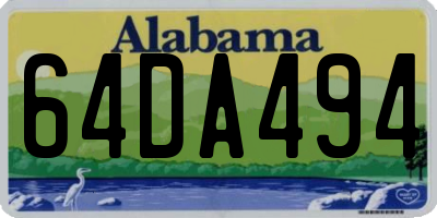 AL license plate 64DA494