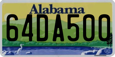 AL license plate 64DA500