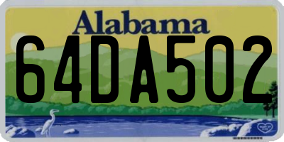 AL license plate 64DA502