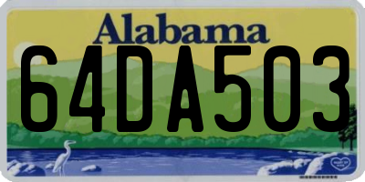 AL license plate 64DA503