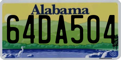 AL license plate 64DA504