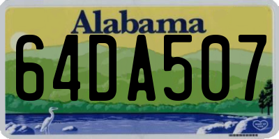AL license plate 64DA507