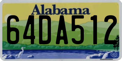 AL license plate 64DA512