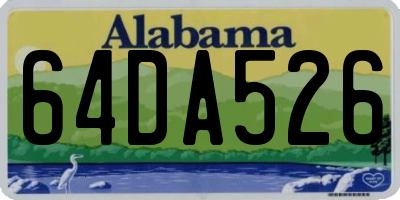 AL license plate 64DA526
