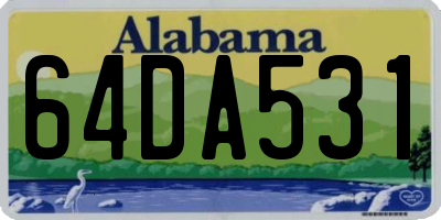 AL license plate 64DA531