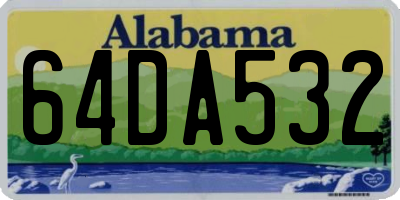 AL license plate 64DA532