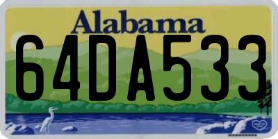 AL license plate 64DA533