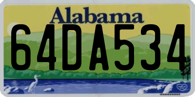 AL license plate 64DA534
