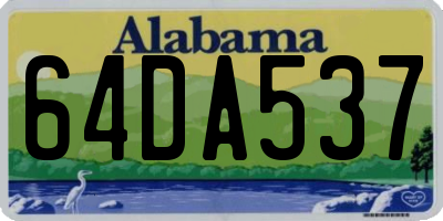 AL license plate 64DA537