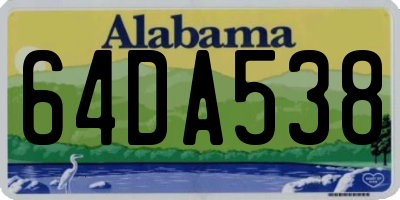 AL license plate 64DA538
