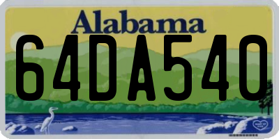AL license plate 64DA540