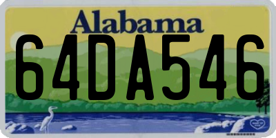 AL license plate 64DA546