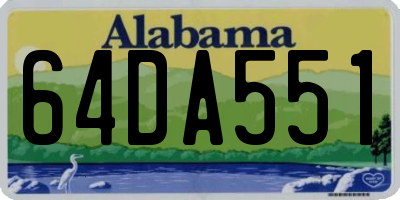 AL license plate 64DA551