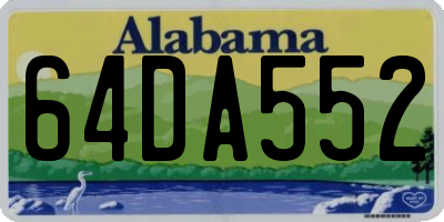 AL license plate 64DA552