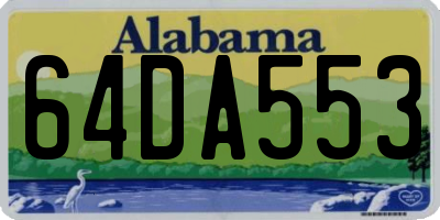 AL license plate 64DA553
