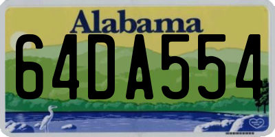AL license plate 64DA554
