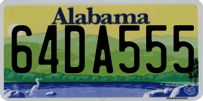 AL license plate 64DA555