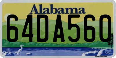 AL license plate 64DA560
