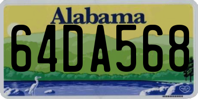 AL license plate 64DA568