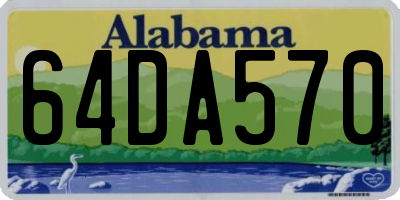 AL license plate 64DA570