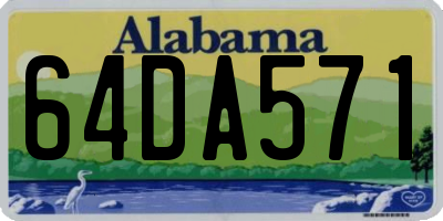 AL license plate 64DA571