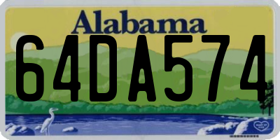 AL license plate 64DA574