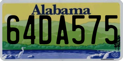AL license plate 64DA575